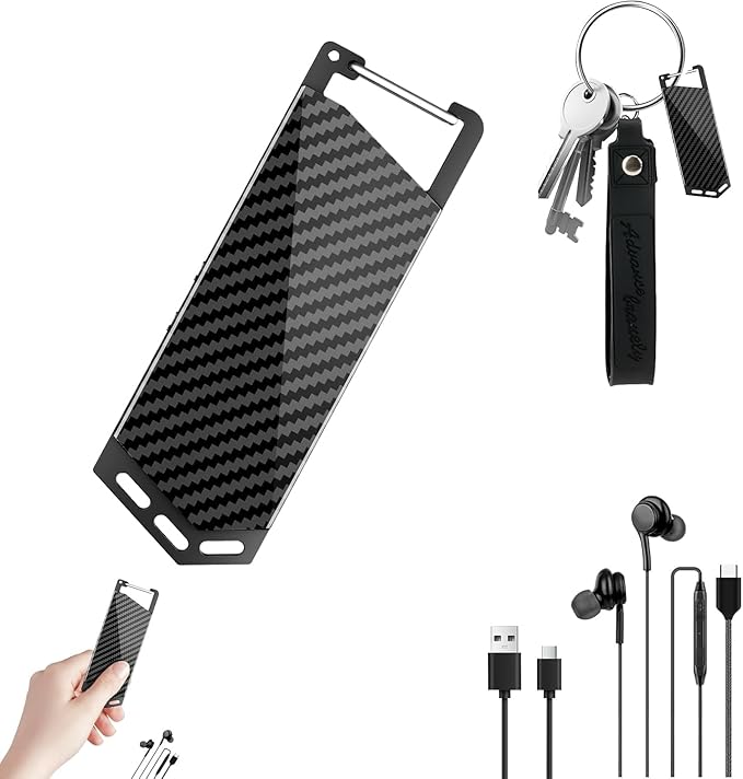 Digital Voice Recorder, 2026 Type-C Flash Device with Keychain, Perfect Capture Every Information for Class, Lecture, Interview, Meeting etc
