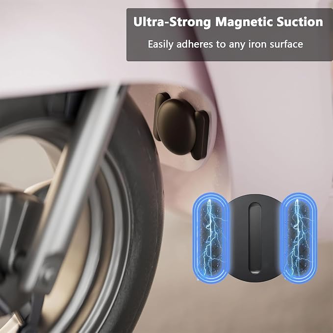 GPS Tracker for Vehicles,Real Time Car GPS Tracker Work with Apple Find My(iOS Only),No Monthly Fee Mini Hidden Car Tracker with Magnetic Case (Black,1PCS)