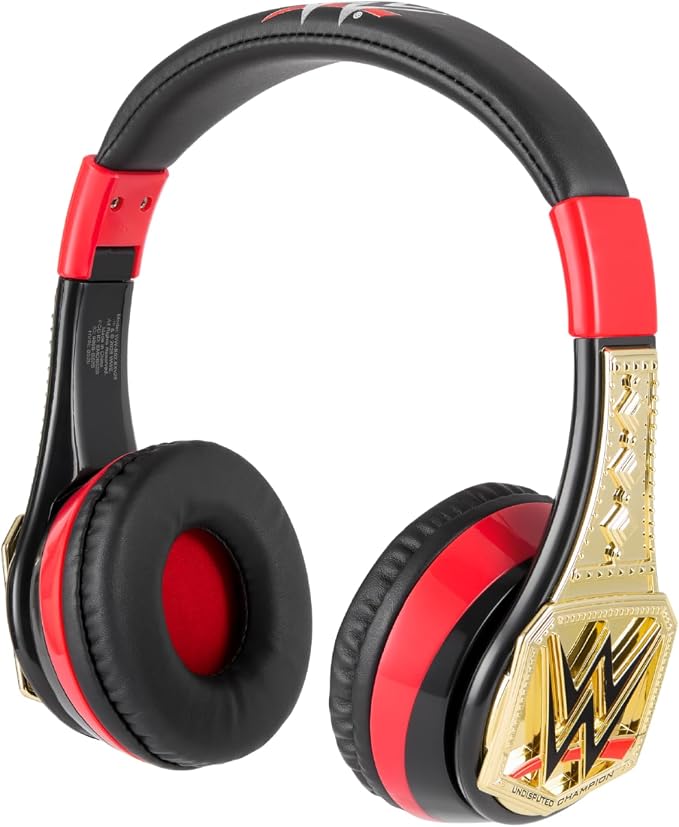 WWE Bluetooth Headphones for Kids, Volume Reduced Wireless Headphones for School Home or Travel (WWE)