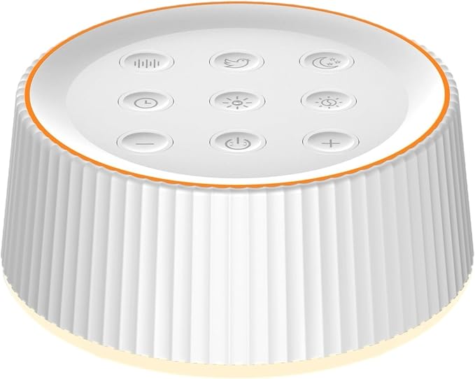 Noise Machine, White Noise Sound Machine for Baby & Adults, 26 Soothing Sounds, 8 Night Light Colors, Tap Control, 6 Timer Settings, Auto-Off & Memory, 4-7-8 Breathing, Sleep Soother for Home