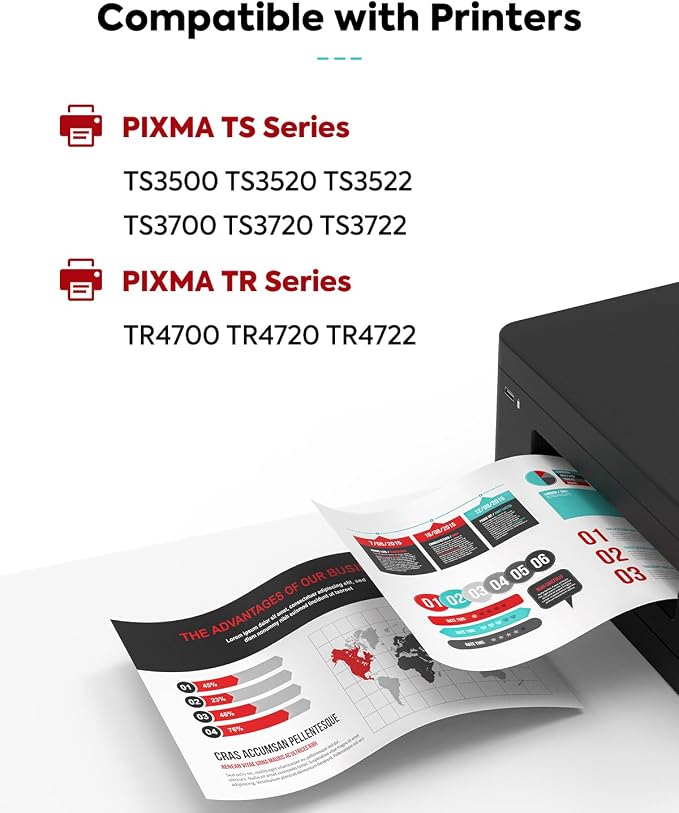 PG-275XL CL-276XL Replacement for Canon Ink 275 and 276 PG275 CL276 275XL 276XL Ink Cartridge Combo Pack for PIXMA TR4720 TS3522 TS3500 TR4700 TR4722 TS3720 printer Ink Cartridge (Black Color,2-Pack)