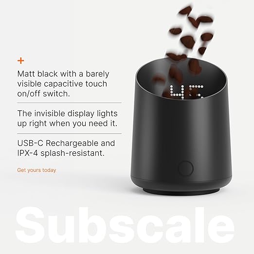 Subminimal Subscale Digital Dosing Cup with LED Display – Sleek & Precise Scale - Dosing & Brewing Accessories, Measures Coffee Grounds for Espresso - Black