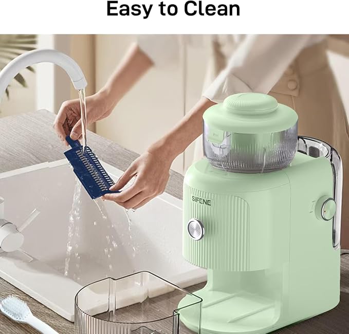 SIFENE Electric Cheese Grater & Vegetable Slicer, 5.6" Ultra-Wide Feed Chute Food Processor for No Pre-Cutting, 4 Stainless Steel Blades for Slicing & Shredding, 1.8L Capacity, Green