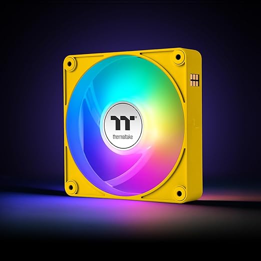 Thermaltake CT120 EX Reverse ARGB Sync PC Cooling Fan 3 Pack, 500~2000 RPM, 5V Mobo Sync, 16.8 Million Colors 9 LEDs, MagForce 2.0 Connectors, Hydraulic Bearing, Bumblebee, CL-F223-PL12BB-A