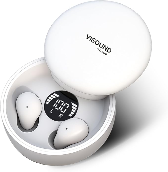 VionB Air Invisible Earbuds Wireless Bluetooth 5.4 for Small Ears, Mini Tiny Ear Buds, IPX5 Waterproof, Sound Isolating Fit, ENC Mic for Clear Calls, Discreet in-Ear Headphones (Arctic White)