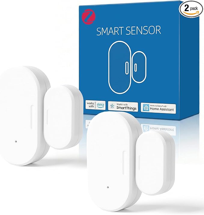 2 Pack Zigbee Door Sensor, Mini Smart Contact Sensor for Home Automation, Kid Safety, Compatible with SmartThings, Alexa, Home Assistant, Aeotec, Hubitat, Homey, Zigbee Hub Required