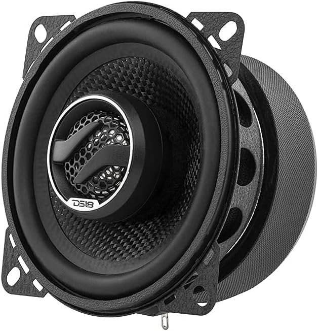 DS18 ZXI-44 4" Car Audio Coaxial Speaker with Built in Neodymium Tweeter and Kevlar Cone – 2 Way 150 Watts Max 4 Ohm (2 Speakers),Black