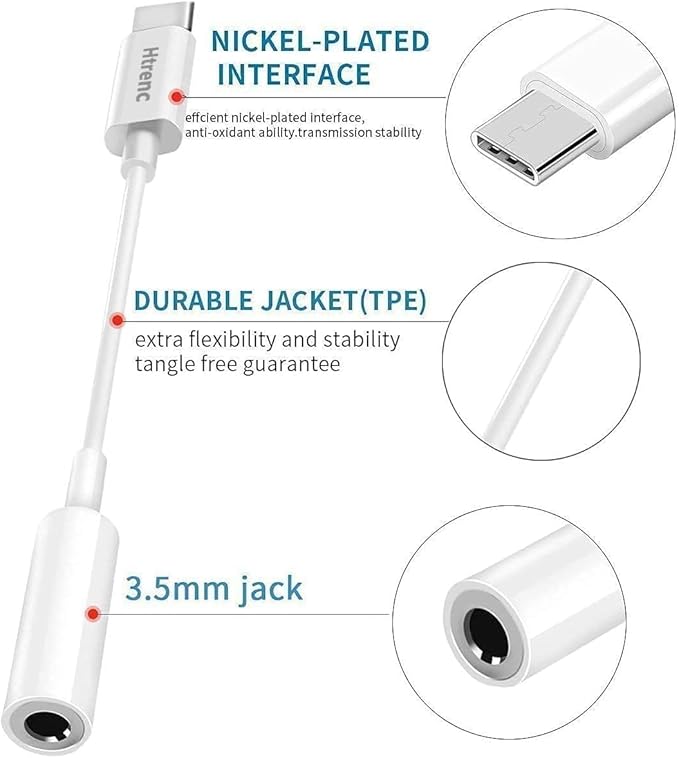USB C to 3.5mm Headphone Jack Adapter for iPhone17/ iPhone 16/16 Pro/15/15 Pro/Pro Max/Plus, Type C Aux Audio Dongle Cable Cord Compatible with iPad, Samsung Galaxy S23/S23/S22/S21, MacBook（10 Pack）