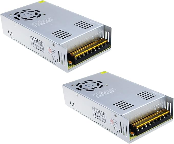 ALITOVE AC 110V/220V to DC 12V 30A 360W Universal Regulated Switching Power Supply Transformer Adapter LED Driver for LED Strip, CCTV Camera System, Radio (2 Pack)