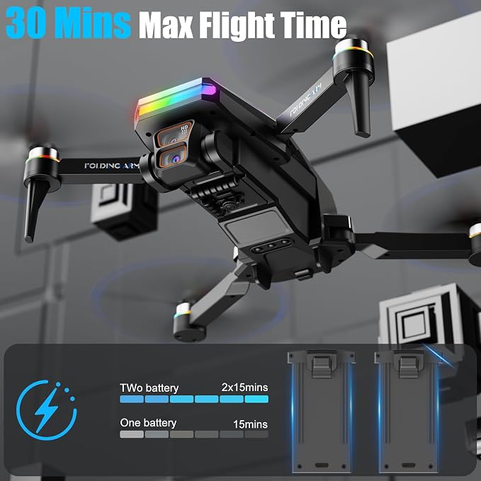 OBEST Drone With Camera 1080P Remote Control RC Quadcopter with 4.5 Inch Screen, FPV Drones for Beginners Adults Brushless Motor, 90° ESC Camera, Automatic Obstacle Avoidance, One Key Take Off/Land, 2 Batteries