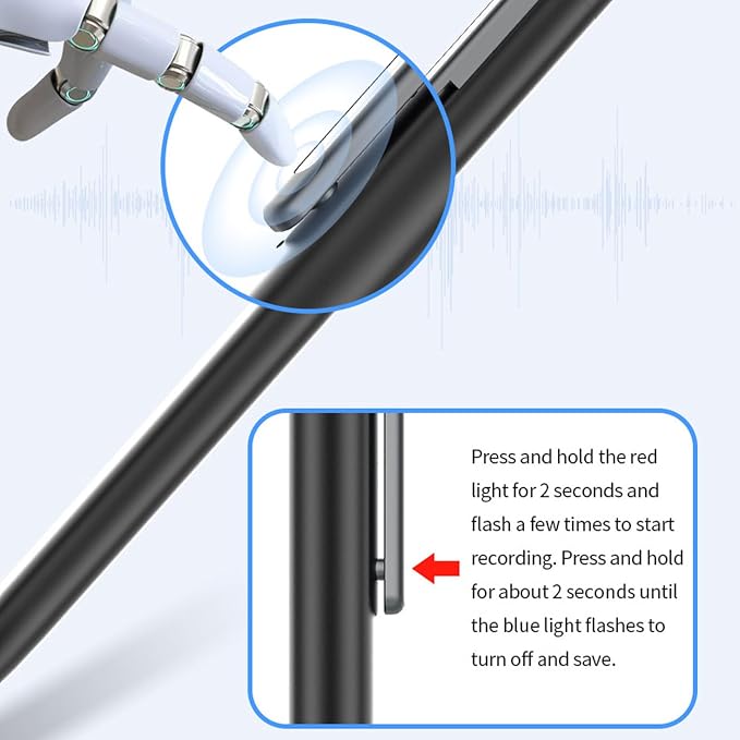 LICAEVEY Smart Voice Activated Recorder Pen with AI Noise Reduction, 25 Hours Long Standby & Type C Charging, Ergonomic Design Pen Recorder for Meetings (64GB)