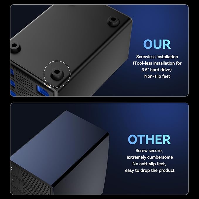 CENMATE Aluminum 3 Bay 10Gbps Hard Drive Enclosure with Cooling Fan for 2.5“/3.5" SATA HDD/SSD with USB A/C 3.2 Gen 2, Support Hot Swappable, Tool-Free HDD Enclosure, DAS(NO RAID/NAS)