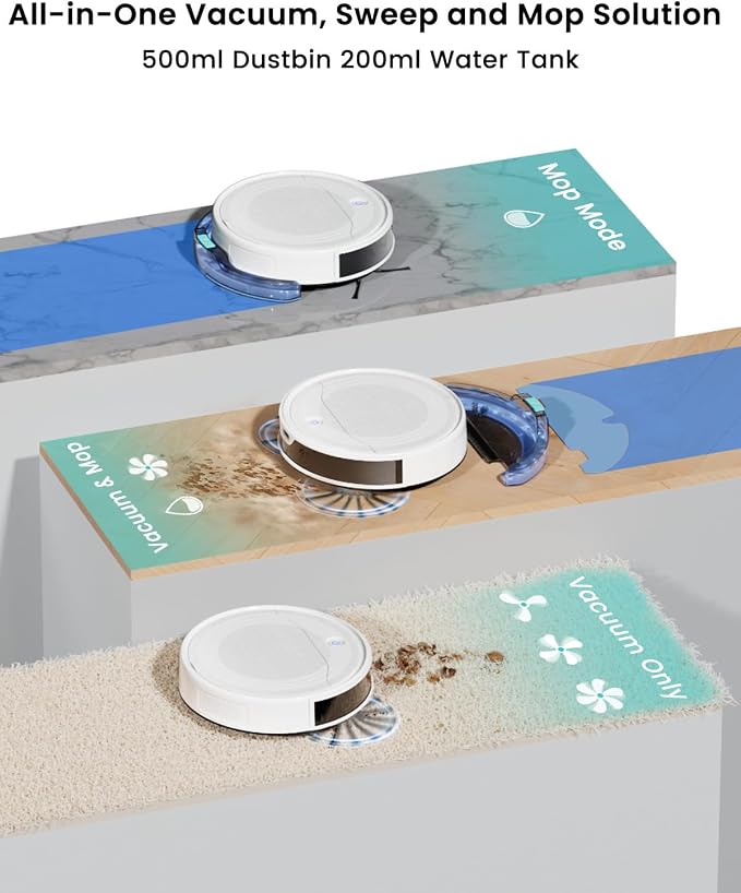 Lefant M310 Ultra Robot Vacuum and Mop, 6000Pa Suction-Slim Robotic Cleaner with ToF LiDAR Navigation, Accurate Obstacle Avoidance, WiFi/App/Alexa Control, 170min Runtime, for Pet Hair and Home