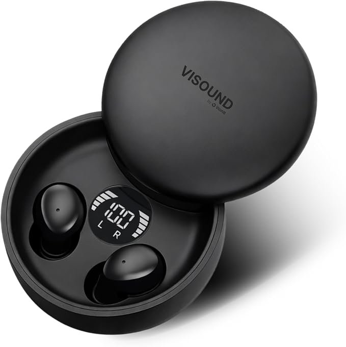 VionB Air Invisible Earbuds Wireless Bluetooth 5.4 for Small Ears, Mini Tiny Ear Buds, IPX5 Waterproof, Sound Isolating Fit, ENC Mic for Clear Calls, Discreet in-Ear Headphones (Matte Onyx)