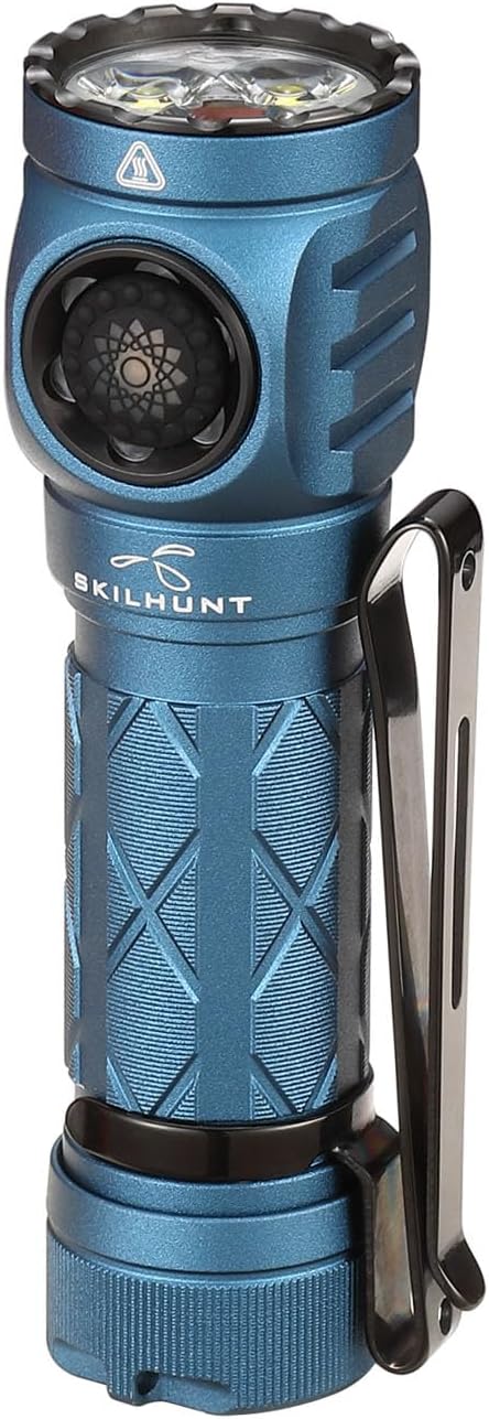 SKILHUNT EC150 USB-C Rechargeable Pocket Flashlight, High CRI,Compact Mini LED Torch for Everyday Use, Durable EDC Light (Blue, Neutral White 519A High CRI)
