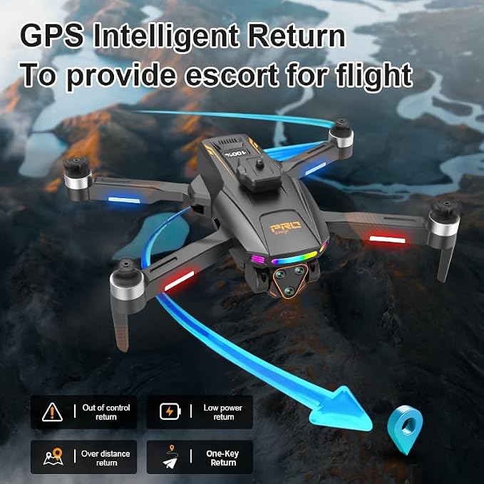 LF678 GPS Drones with Camera for Adults 4K, RC Drone with 4.5" HD Screen on Controller, 60 Mins Flight, Long Range Transmission, 360° Obstacle Avoidance, Follow Me, Auto Return, Brushless Motor, QuickShots, Lightweight and Foldable Quadcopter for Begin...