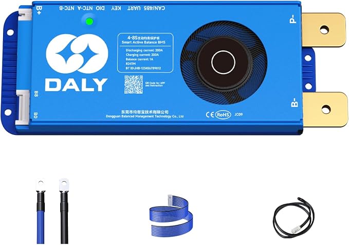 DALY Smart Active Balance BMS 200A 12V-24V 4S-8S Built-in Bluetooth with RS485 CAN PCB Battery Protection Board for Li-ion LifePO4 LTO Battery Pack