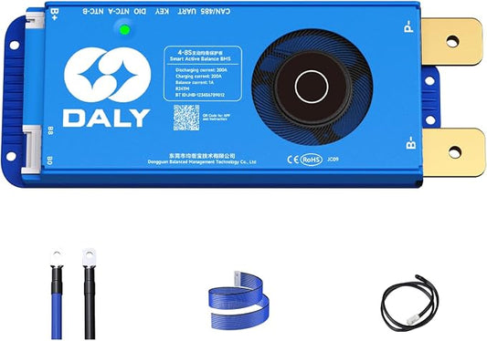 DALY Smart Active Balance BMS 200A 12V-24V 4S-8S Built-in Bluetooth with RS485 CAN PCB Battery Protection Board for Li-ion LifePO4 LTO Battery Pack
