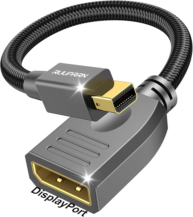 8K Mini DisplayPort to DisplayPort 1.4 Adapter,8K@60Hz Bi-Directional Mini DP to DP Adapter, (4K@144Hz,2K@240Hz) Thunderbolt 2 to DisplayPort Adaptor for Gaming Laptop, MacBook,iMac,Monitor,VR