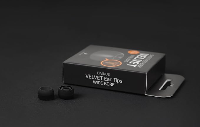 Divinus Velvet Wide Bore Silicone Eartips for 4-6mm Nozzle, Replaceable IEM Earbud Tips with Enhanced Sound Quality and Comfort (ML(3 Pairs))