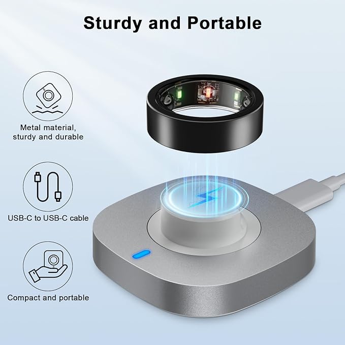 ZOOROO Charger Compatible with Aura-Ring Gen 3 Size 9, Fast Charging Dock with USB-C Cable