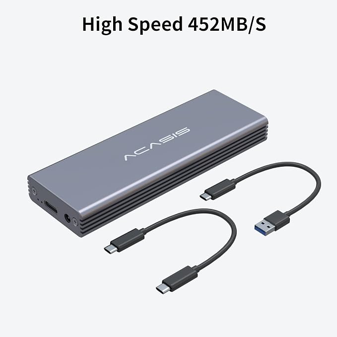 ACASIS USB C 3.0 SSD Enclosure for Narrow Apple Flash SSDs MacBook Air from 2010 to 2011 Portable Storage Enclosure Compatible with M.2 Nvme SSD with Adapter