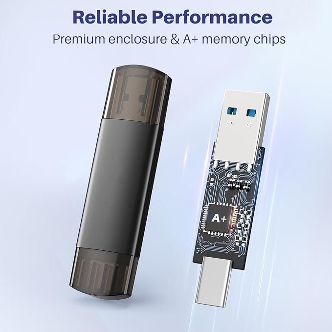 JOIOT 32GB USB C Flash Drive Dual USB 3.0 Flash Drive Type C + USB A Portable Type-C Flash Drive 2-in-1 USB-C Thumb Drive for Smartphone Tablet Computer Mac iPhone 15 (5 Packs)