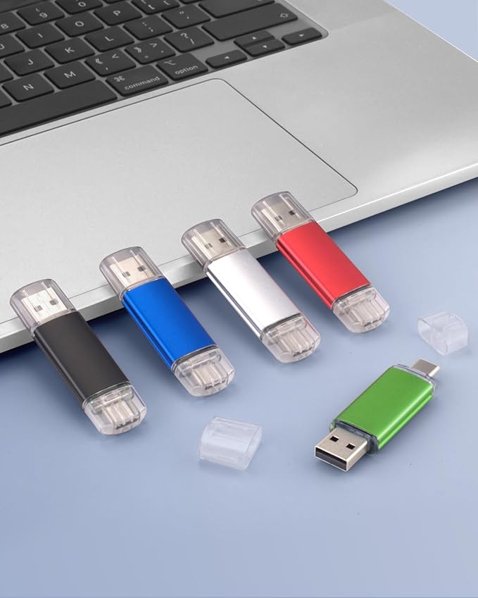 AreTop 64GB USB C Thumb Drive USB 2.0 Dual Flash Drive 64GB USB Drive 2-in-1 Portable Type-C Memory Stick for Android Smartphone, Computers, MacBook, Tablets, PC, 5 Pack