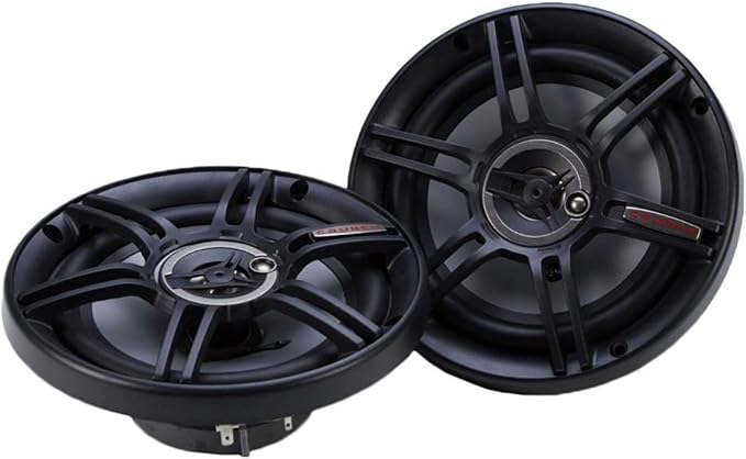 Crunch 2 Pair 6.5 Inch Car Audio Speakers, 300 Watt MAX 3 Way Full Range Speaker Set with 1 Inch Tweeter & Spade Terminal Connectors, CS-653