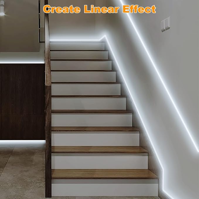 Tatazone 16.4ft 6500K WiFi COB Led Strip Light with App and Remote, Compatible with Alexa and Google, Dimmable Cool White Indoor COB Led Lights for Stair, Kitchen, Cabinet
