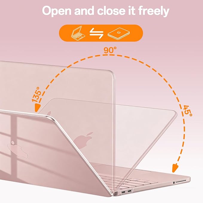 Case Compatible with MacBook Neo 13 inch Laptop 2026 (Model A3404), Scratch Resistant Protective Hard Shell Cover, Crystal Blush
