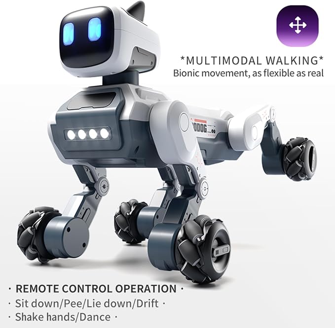 Smart Robot Dog for Kids 6+ – App & Voice Control Programmable STEM Robot Pet with Touch Interaction, Remote Control Puppy Toy for Indoor Play & Birthday Gifts