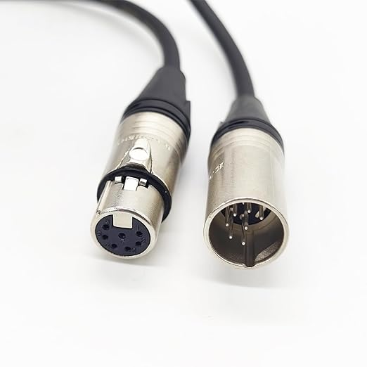 32.8ft 7 Pin XLR Connector Cable, XLR Microphone Cable Balanced Male to Female Connections for Microphone and Audio Interface, Straight Female to Male Plug Cable（10Meter）