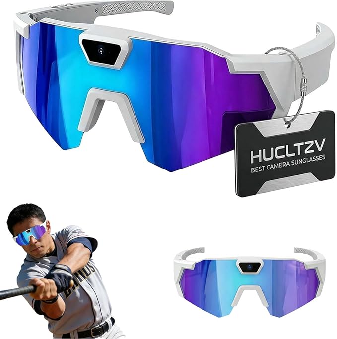 POV Glasses 4K Baseball Sunglasses Camera Smart Men Women Video Action 2026 Upgrade Eyeglasses Running Style Meets Function Sports Cycling Hiking HD (Blue)