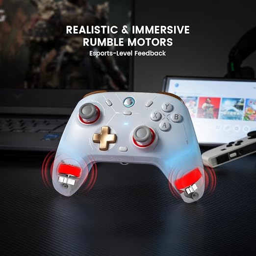 GameSir Cyclone 2 Wireless PC Controller — 1000Hz Polling Rate, TMR Joysticks, Hall Effect & Micro 2-in-1 Triggers, PC Gaming Controller for PC/Android/Switch/Switch 2 with Charging Dock(White)