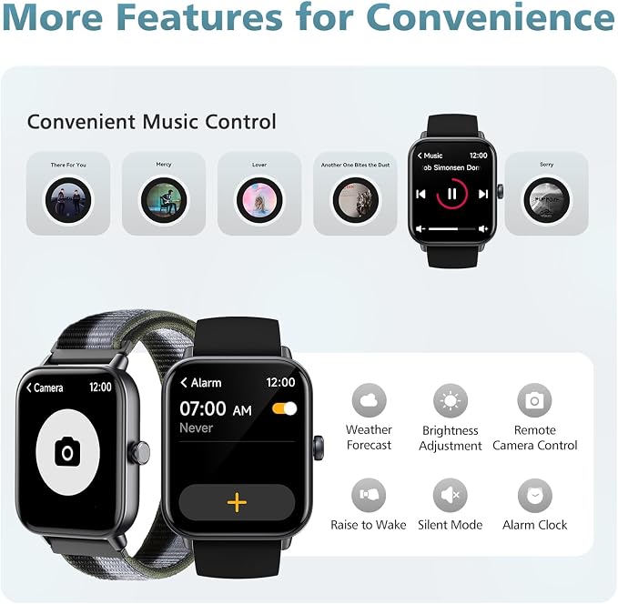 Smart Watches for Women, 1.85" Alexa Fitness Trackers with Call & SMS, Heart Rate, SpO2, Stress & Sleep Monitor, IP68 Waterproof Smartwatch for Android iPhone Samsung etc., 100+ Sports Modes, 2 Bands