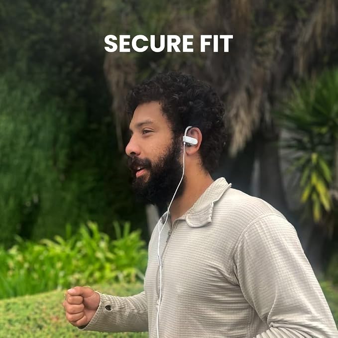 Avantree C171 - USB-C Wired Earbuds, Microphone & Volume Controls, Compatible with New iPhone 15 & 16, Samsung, Google & Android Type C Phones, Headphones, Ear Hook for Running & Sports - White