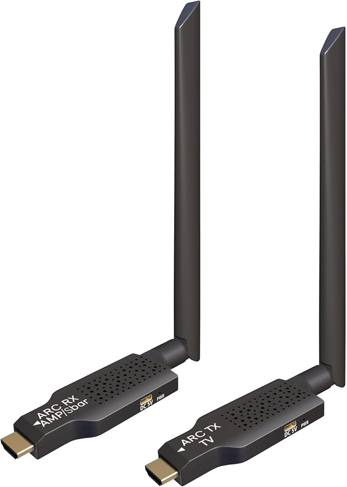 2.4GHz Wireless ARC Transmitter Receiver Kit for TV Projector,164Ft Transmission,CEC Volume Control, for TV Projector to Soundbar Amplifier (Only Audio)
