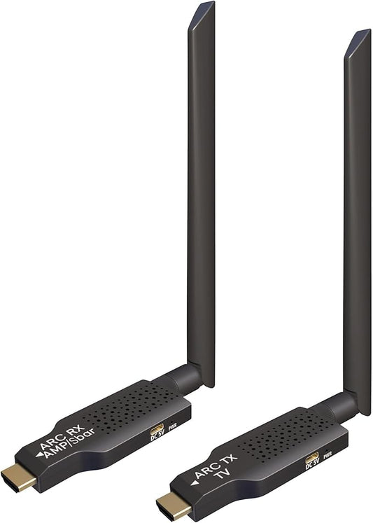 2.4GHz Wireless ARC Transmitter Receiver Kit for TV Projector,164Ft Transmission,CEC Volume Control, for TV Projector to Soundbar Amplifier (Only Audio)
