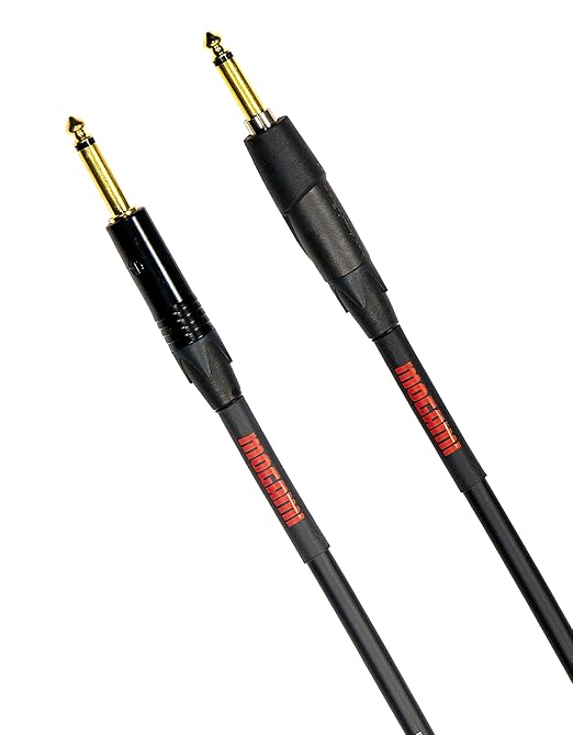 Mogami OD GTR-20 Overdrive Guitar Instrument Cable, 1/4” TS Male Plugs, Gold Contacts, Straight Connectors with silentPLUG, 20 Foot