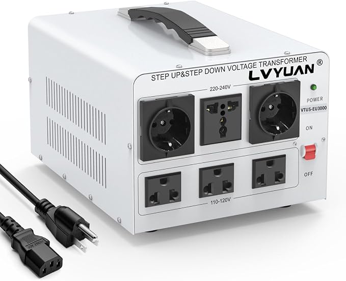 LVYUAN 3000W Voltage Transformer Power Converter Step Up 110V to 220V, Step Down 220V to 110V, 110/120 Volt - 220/240 Volt
