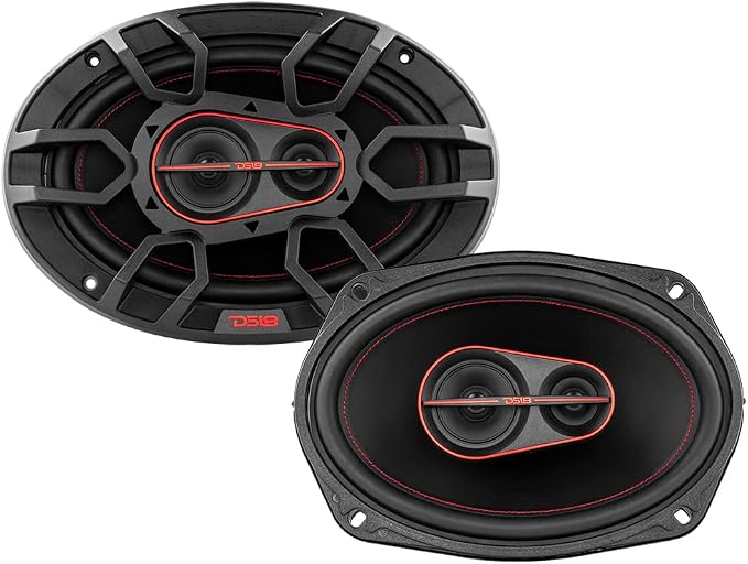 DS18 G6.9Xi GEN-X 6x9 3-Way Coaxial Speakers 180 Watts 4-Ohm with Mylar Dome Tweeters - Grill Included - Full Range Speaker Great for Car Stereo Sound System - Pair