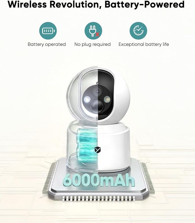 Indoor Camera Wireless, Pet Camera Indoor with Phone App, 2.5K 4MP Home Cameras Indoor for Dog Kids Elderly Cat, 360° Pan Tilt, Color Night Vision, 2.4/5GHz WiFi, Motion Alerts, 2-Way Audio