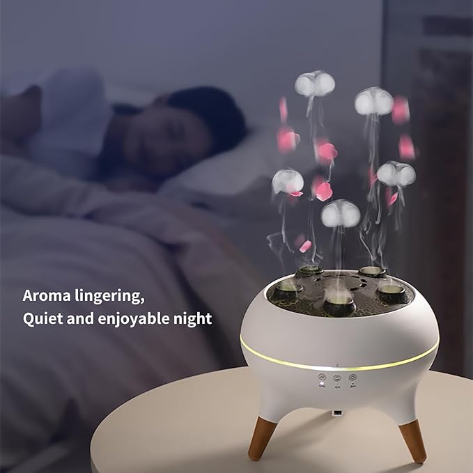 Dynamic Jellyfish Diffuser Humidifier, 7 Colors LED Lights 250ml Essential Oil Diffuser,Remote Control Humidifier for Bedroom & Office