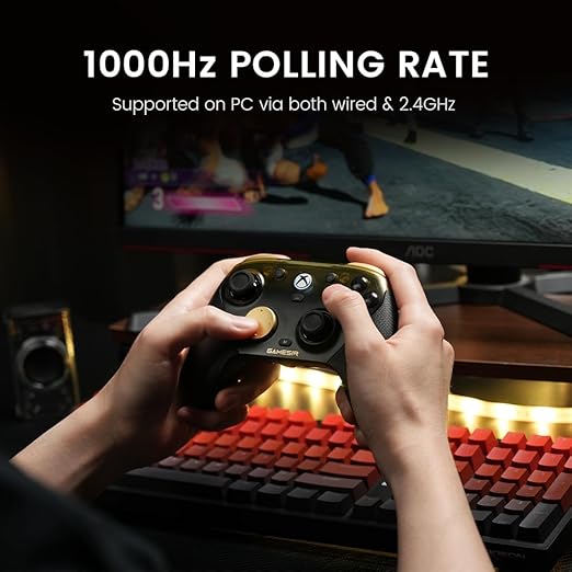 GameSir G7 Pro Wired Controller for Xbox Series X|S, Xbox One, Wireless Gamepad for PC&Android with TMR Sticks, Hall Effect Analog Triggers, 1000Hz Polling Rate, 3.5mm Audio Jack - Golden