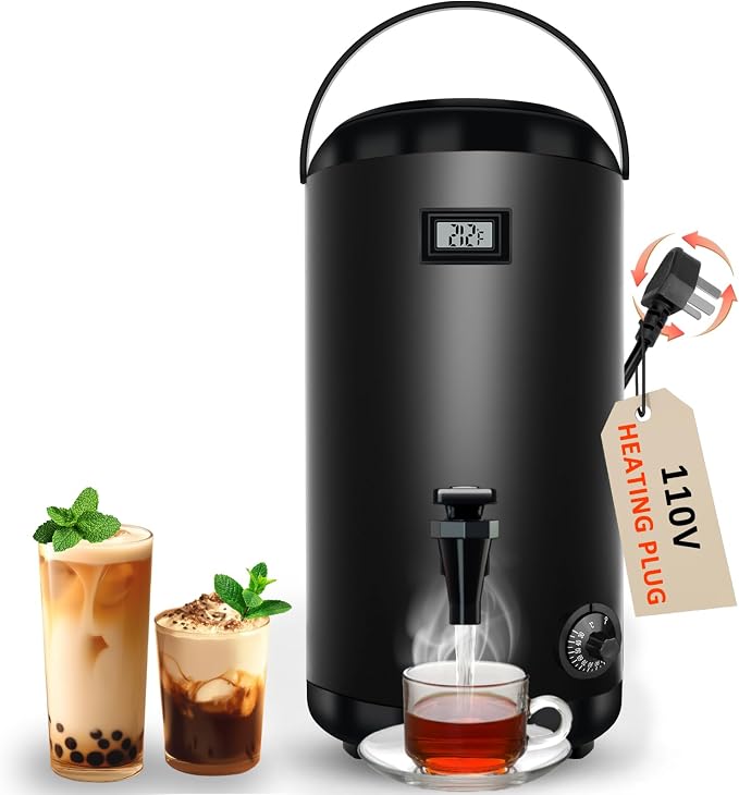 Insulated Beverage Dispenser with Heating Drink Dispenser, Electric Heating Beverage Dispenser-75 Cup Hot&Cold water Urn, Hot Drink Beverage-Stainless Steel Hot Drink Dispenser 12 L/3.2 Gallon
