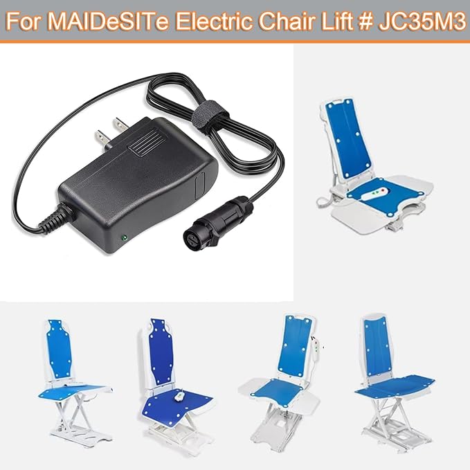 Replacement Charger for MAIDeSITe Electric Lift Chair Charger-JC35M3 JC35M3-003 Class 2 Power Supply Cord Bath Lift Controller Battery Charger