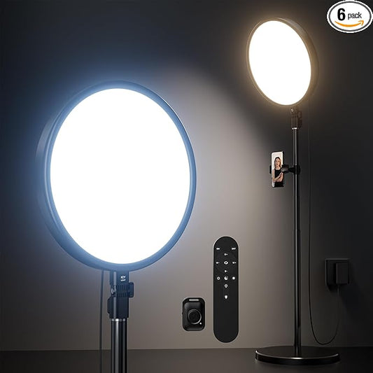 Weilisi Large Ring Light with 79" Stand, 6500K Professional Full-Screen Big Ring Light with Stand and Phone Holder, Selfie Light with Remote for Studio Video Photography, TikTok, YouTube, Live Stream