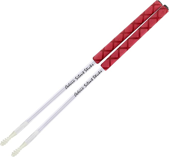 Adoro Silent Sticks - Quiet Drum Sticks - Drumsticks for Acoustic Music - Quiet Sticks with Full Sound (No Sound Insulation Wall, Drum Pad or Sound Shielding for Drums Anymore) (Red)