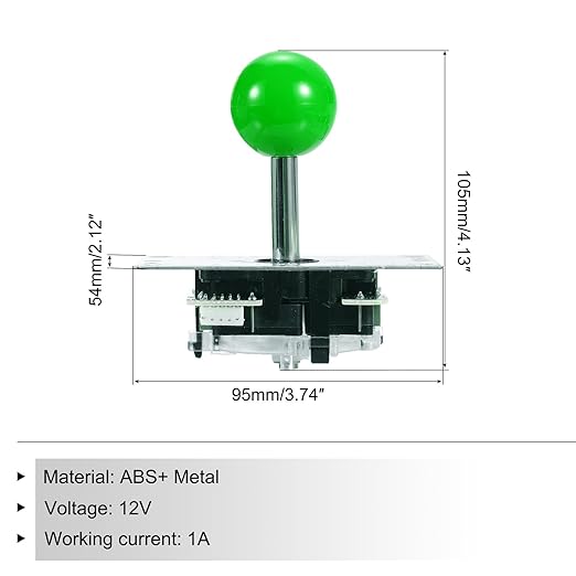 MECCANIXITY PC Joystick DIY Kit Arcade Game Joystick DIY Parts Arcade Button ABS 5 Pin for PC Classic Arcade Green